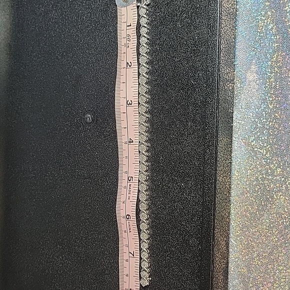 925 Sterling Silver Vintage Tennis Bracelet 44 Diamonds 8" Long - Picture 9 of 10